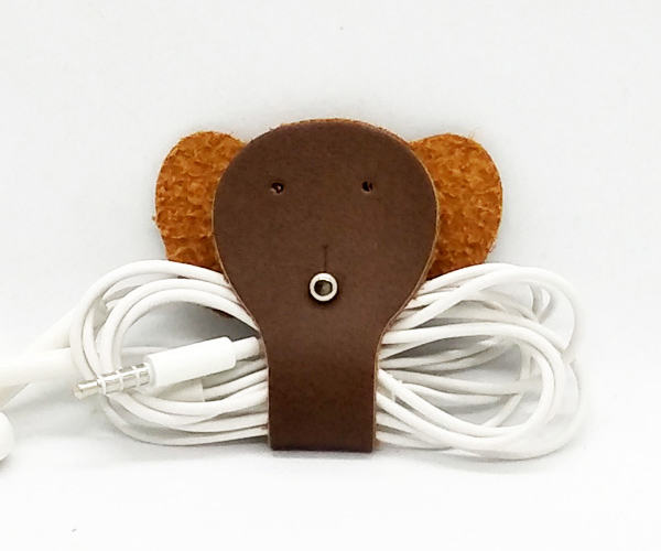 cable clip elephant brown